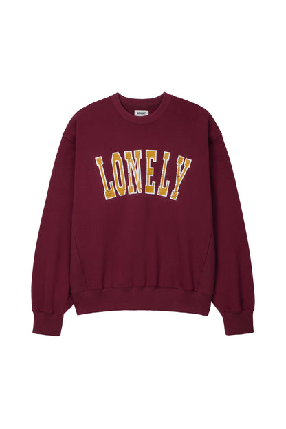 LONELY/LOVELY CRACK SWEATSHIRT BURGUNDY