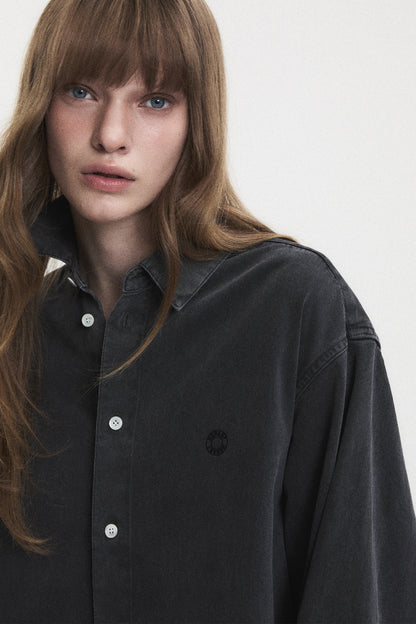 WASHED OXFORD SHIRT CHARCOAL