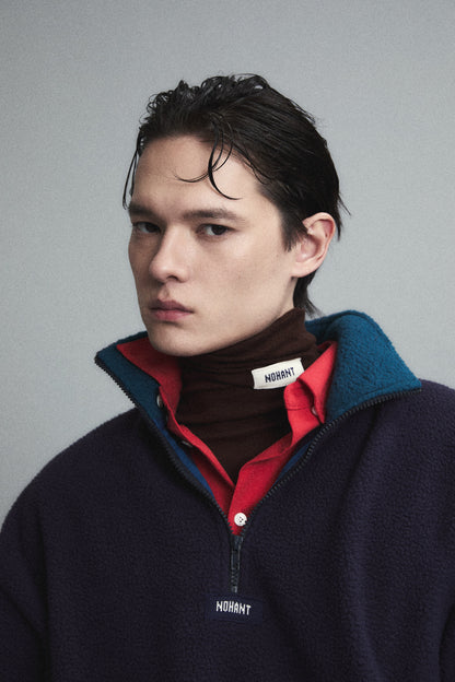 COLOR BLOCK HALF-ZIP FLEECE NAVY