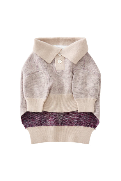 PET ARGYLE JACQUARD KNIT BEIGE