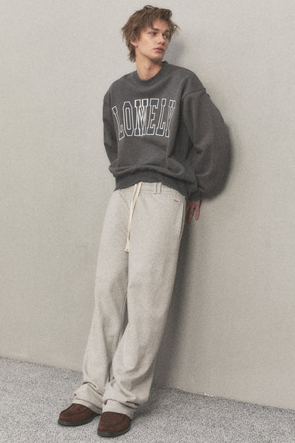 LONELY/LOVELY DAMAGE SWEATSHIRT CHARCOAL