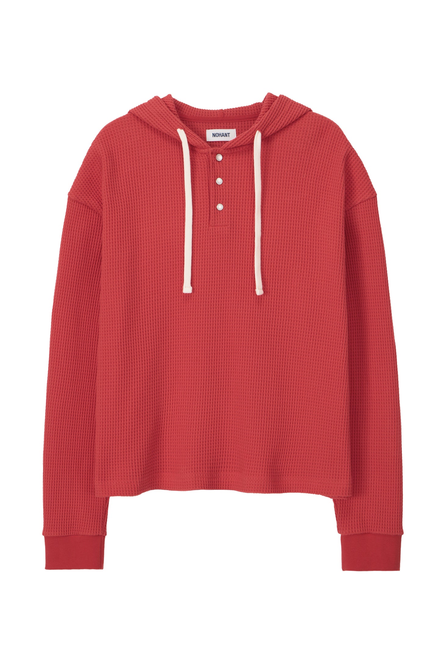 UTILITY PREPPY WAFFLE HOODIE RED