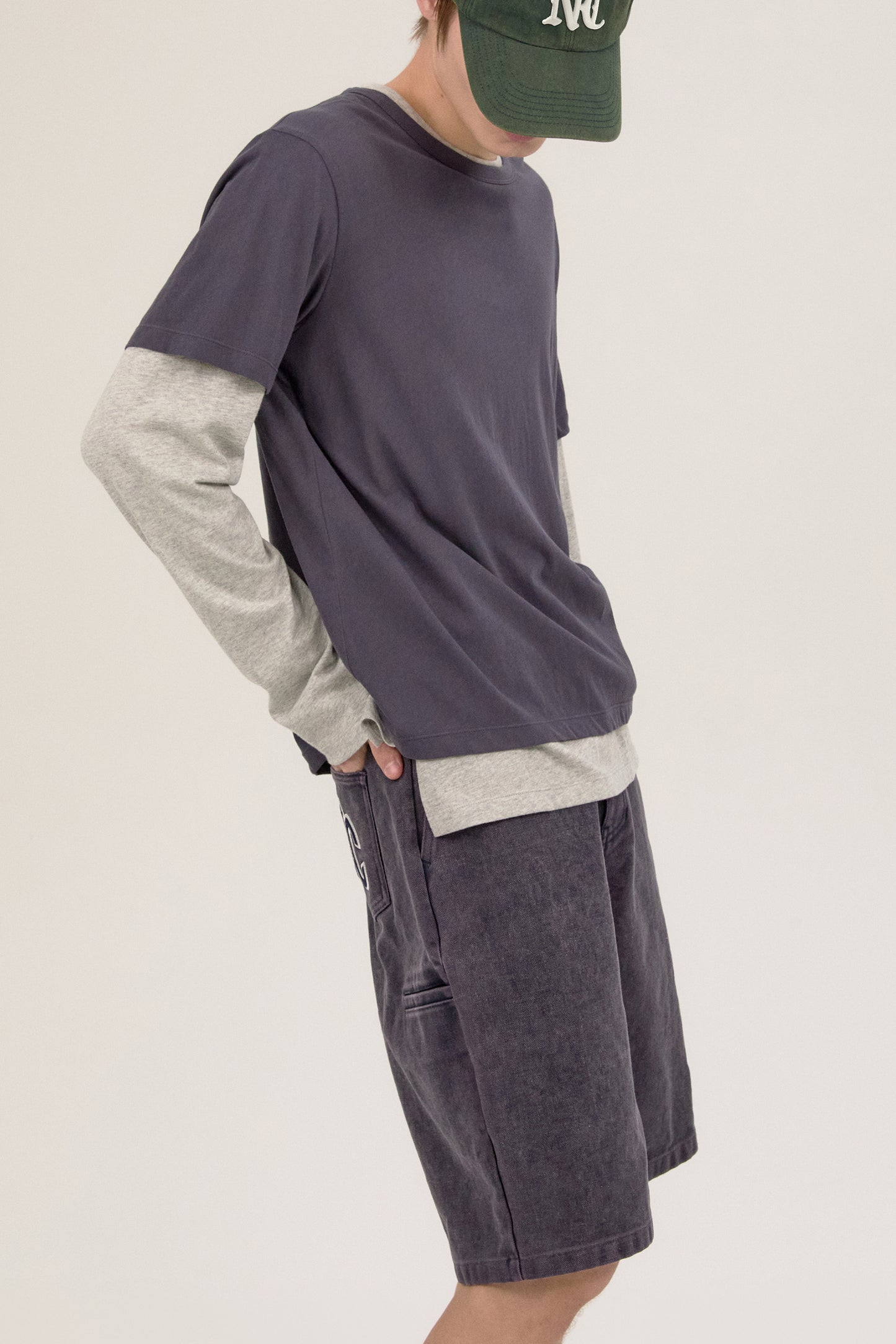LAYERD T-SHIRTS SET CHARCOAL