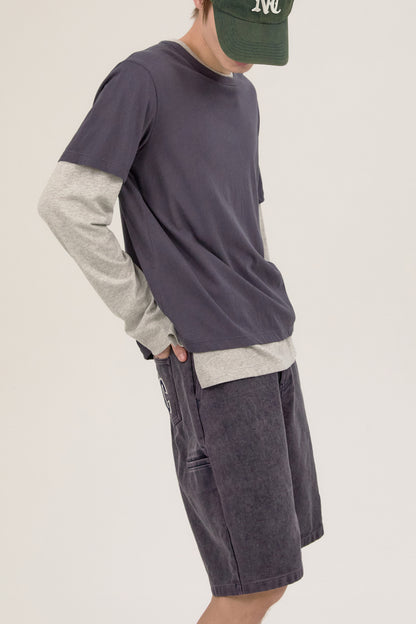 LAYERD T-SHIRTS SET CHARCOAL