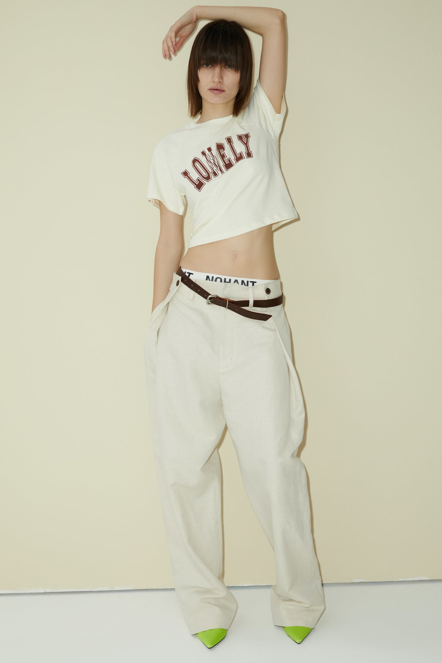 LONELY/LOVELY BABY T SHIRT CREAM