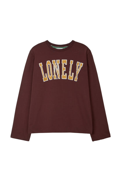 LONELY/LOVELY REVERSIBLE LONG SLEEVE T-SHIRT BURGUNDY
