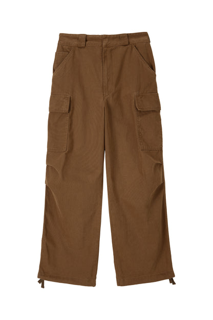 WASHED UTILITY CARGO PANTS BROWN