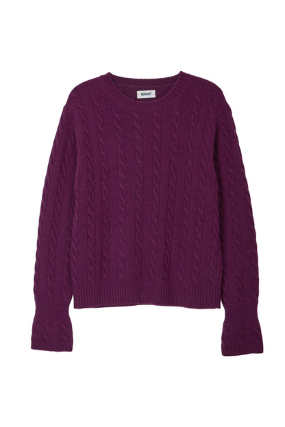 CORSET CUFF CABLE KNIT PURPLE