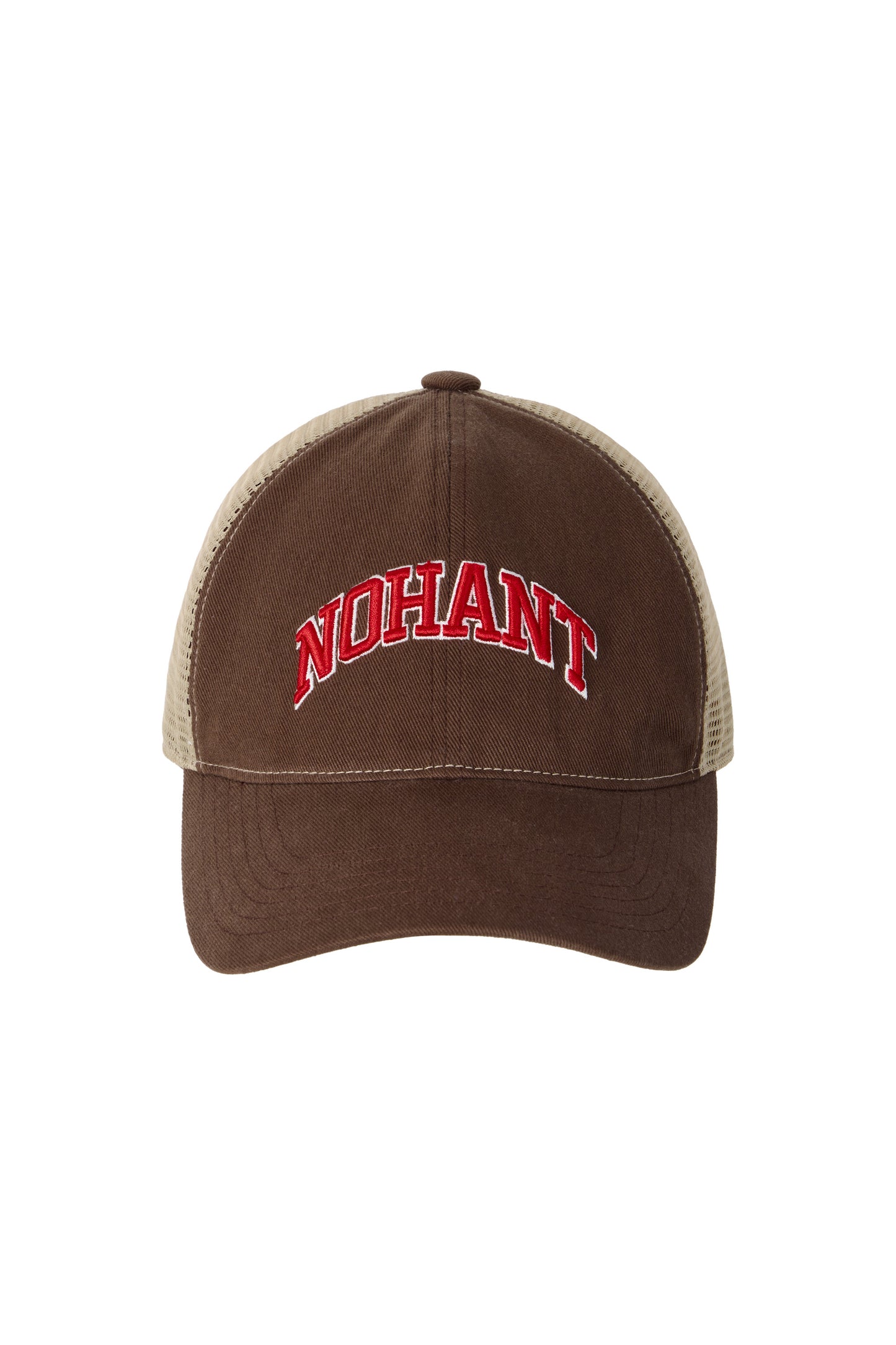 ARCH LOGO TRUCKER CAP BROWN