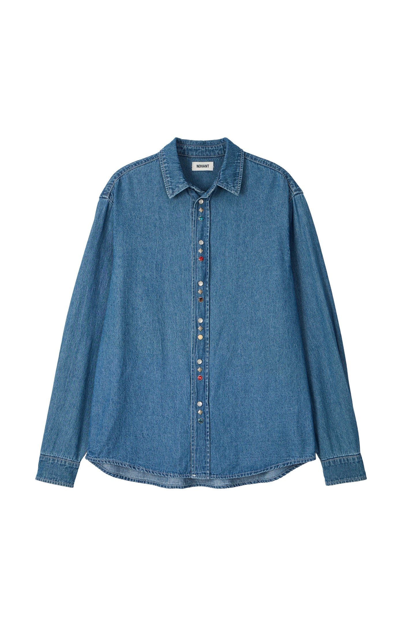 WESTERN BUTTON DENIM SHIRT MID BLUE