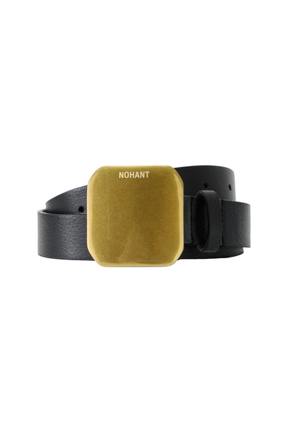 SQUARE BUCKLE LEATHER BELT-PLAQUE