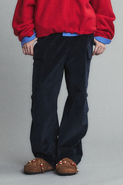 CORDUROY UTILITY CARGO PANTS NAVY
