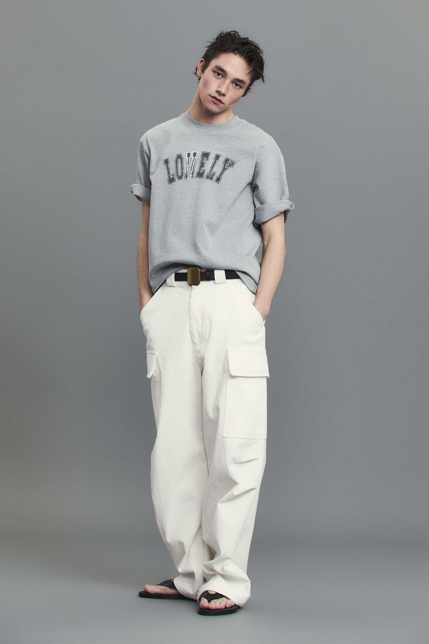 LONELY/LOVELY STRUCTURED T-SHIRT GRAY