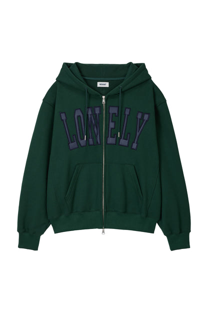 LONELY/LOVELY FLUFF HOODIE ZIP-UP GREEN