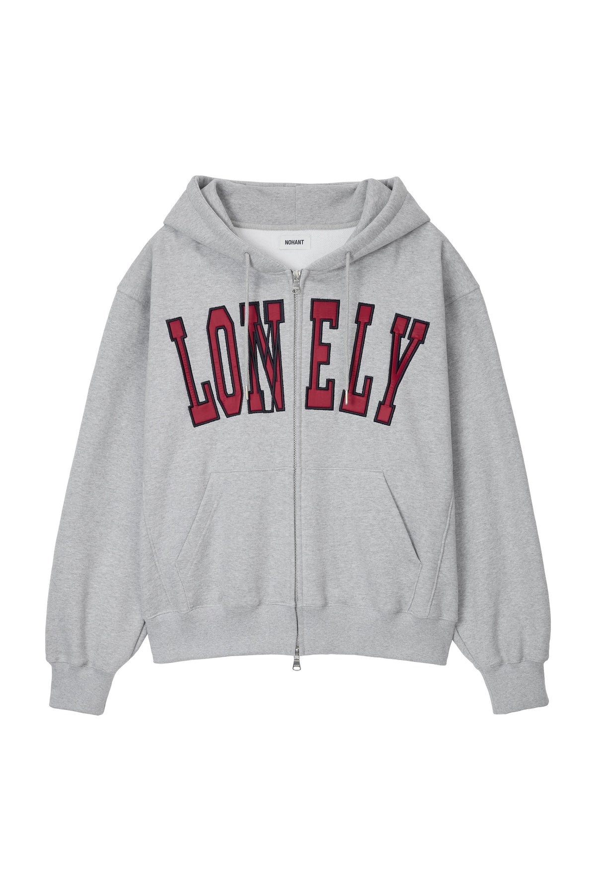 LONELY/LOVELY FLUFF HOODIE ZIP-UP GRAY