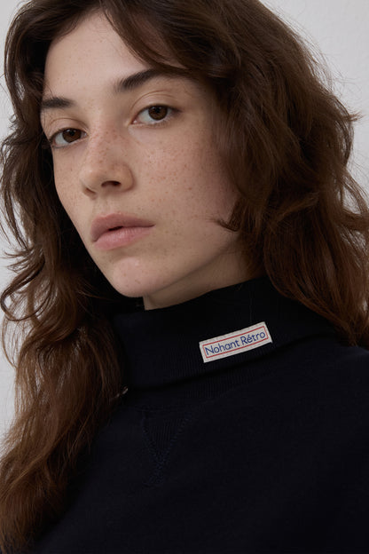 RETRO DAILY TURTLENECK SWEATSHIRT NAVY