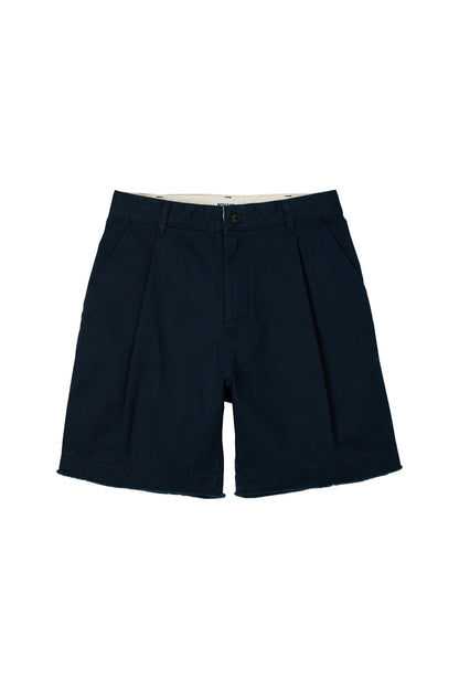 FRINGED CHINO SHORTS NAVY