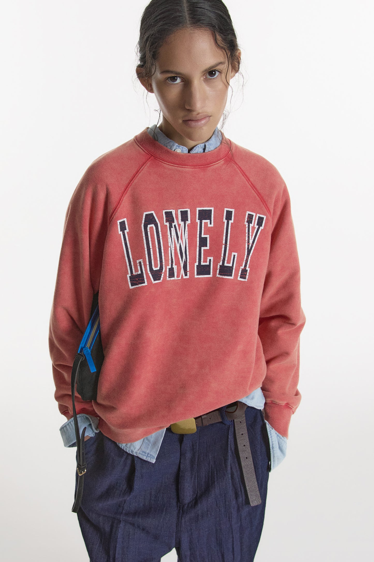 LONELY/LOVELY 90’s WASHED SWEATSHIRT RED