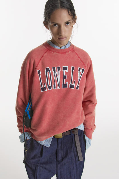 LONELY/LOVELY 90’s WASHED SWEATSHIRT RED