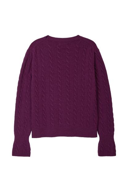 CORSET CUFF CABLE KNIT PURPLE