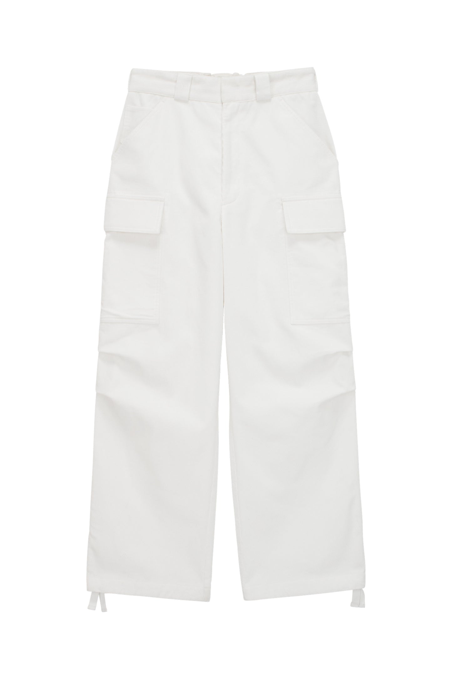 CORDUROY CARGO PANTS WHITE