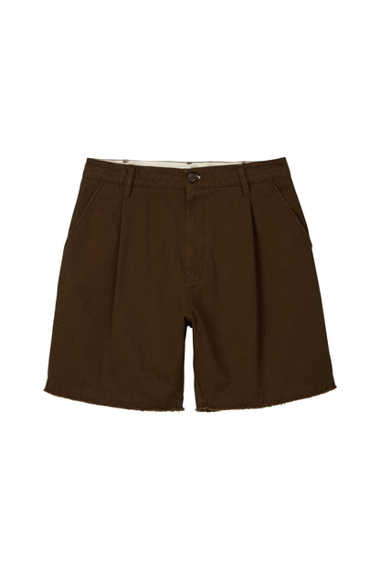 FRINGED CHINO SHORTS BROWN