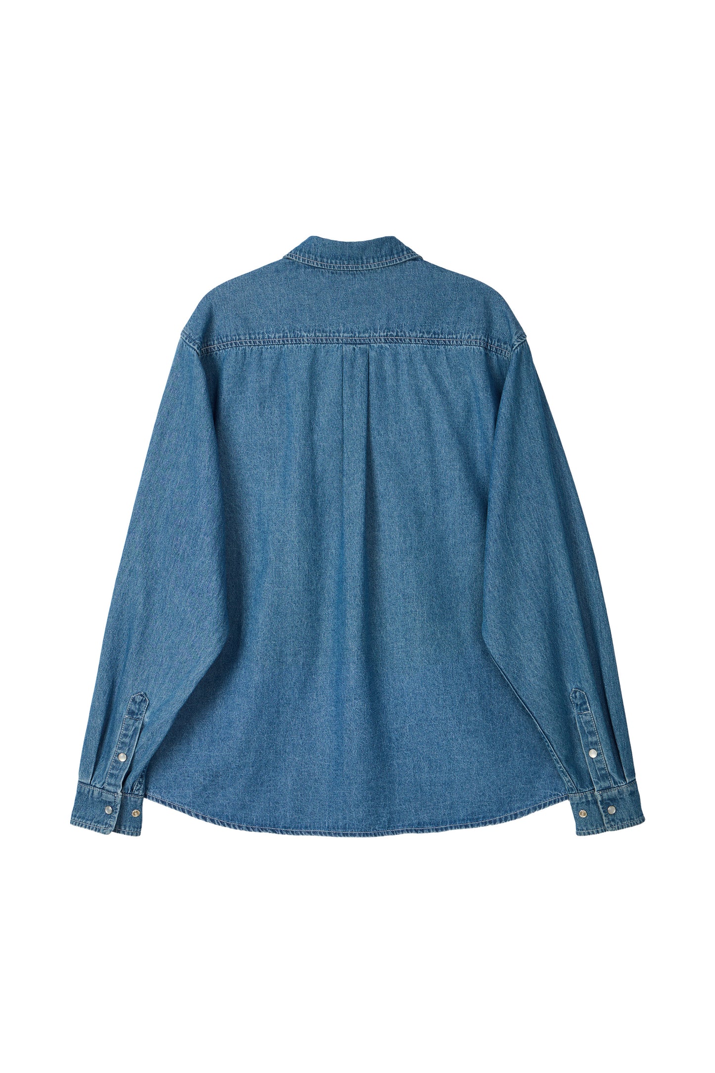 WESTERN BUTTON DENIM SHIRT MID BLUE