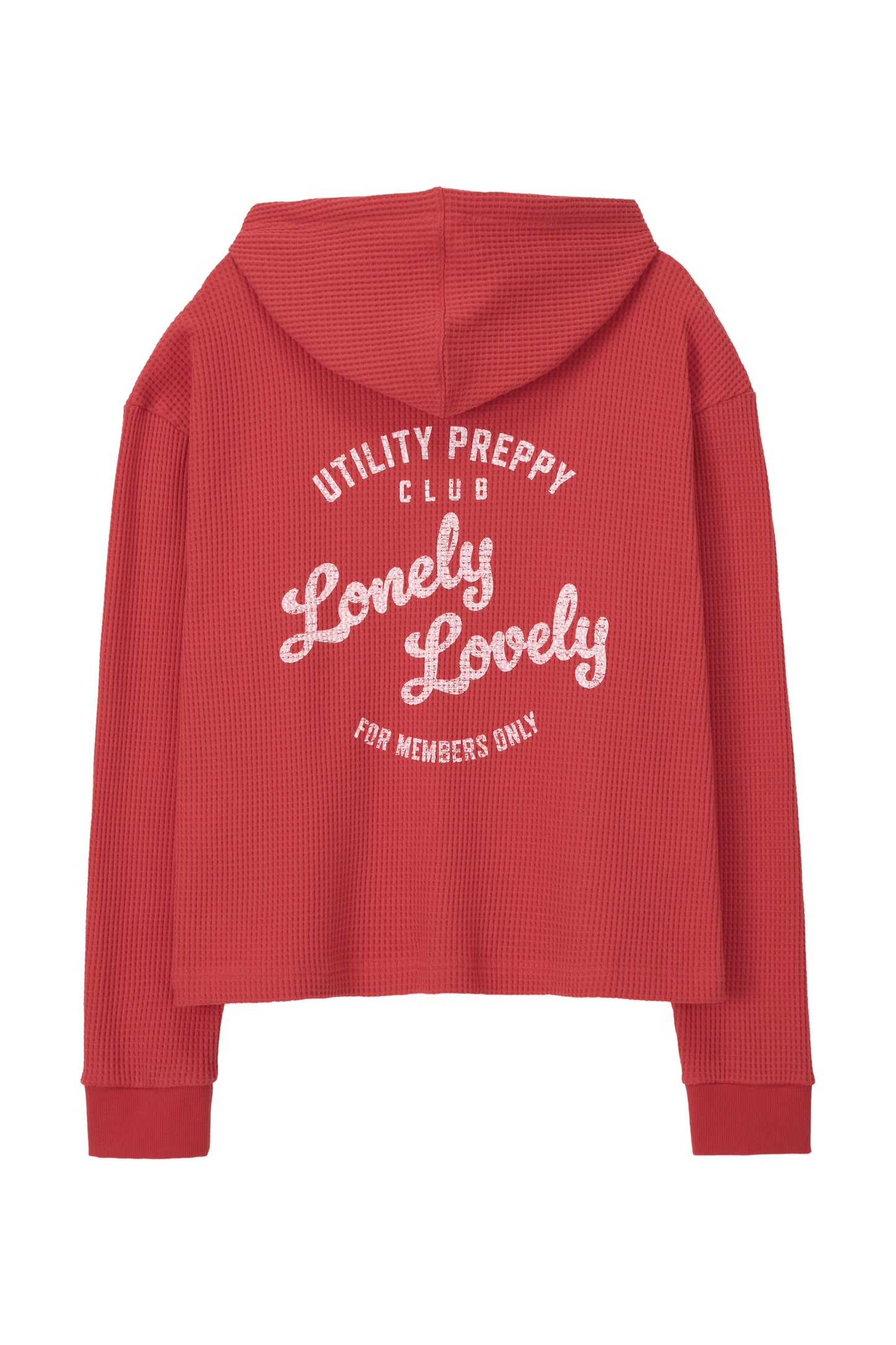 UTILITY PREPPY WAFFLE HOODIE RED