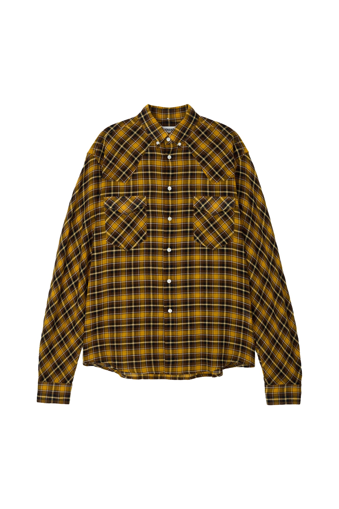 SOFT SHEER CHECK SHIRT YELLOW