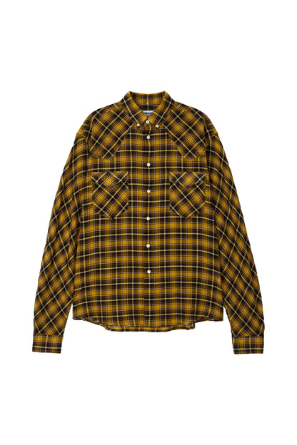 SOFT SHEER CHECK SHIRT YELLOW