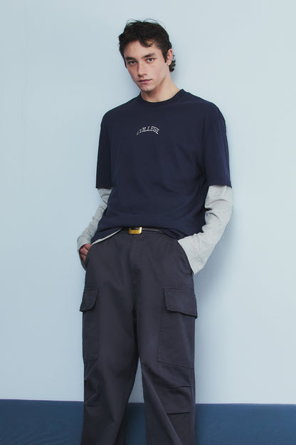 COLLEGE LOGO T-SHIRT NAVY