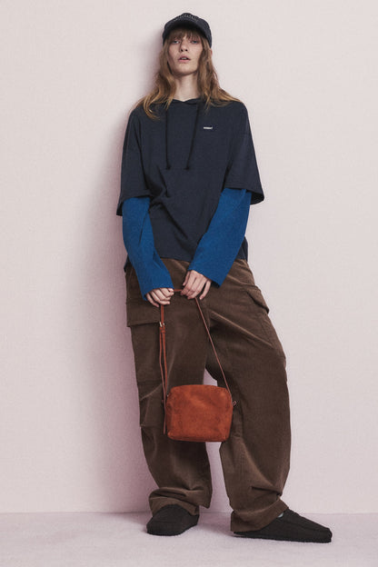 SOFT LAYERED HOODIE T-SHIRT NAVY