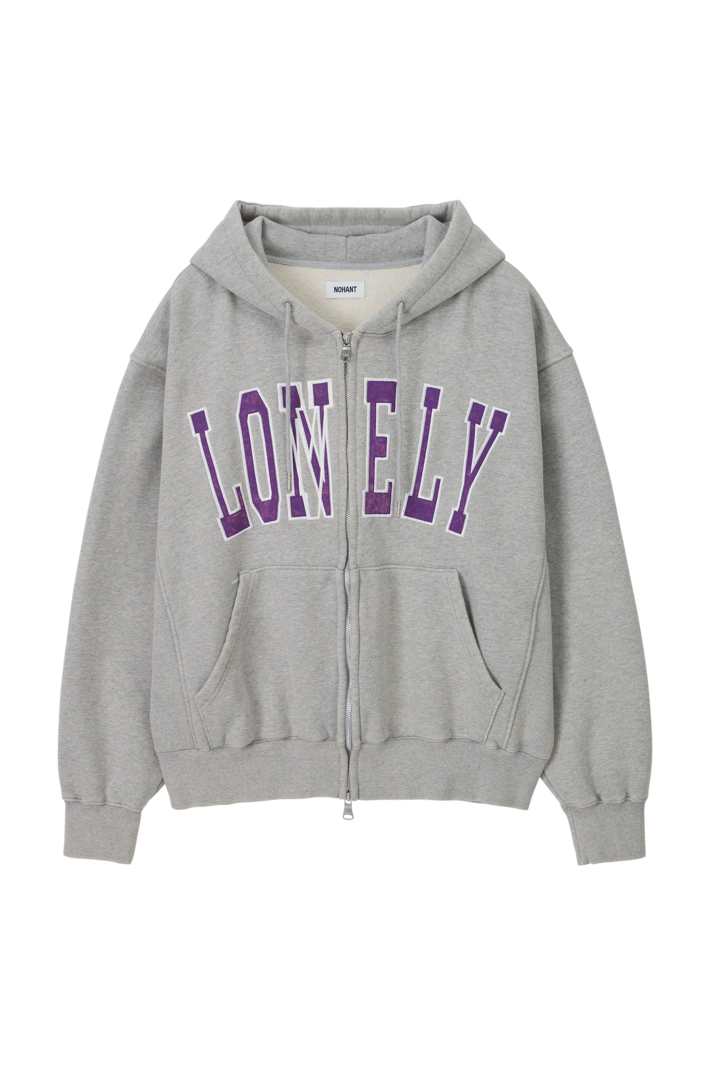 LONELY/LOVELY WASHED HOODIE ZIP-UP GRAY