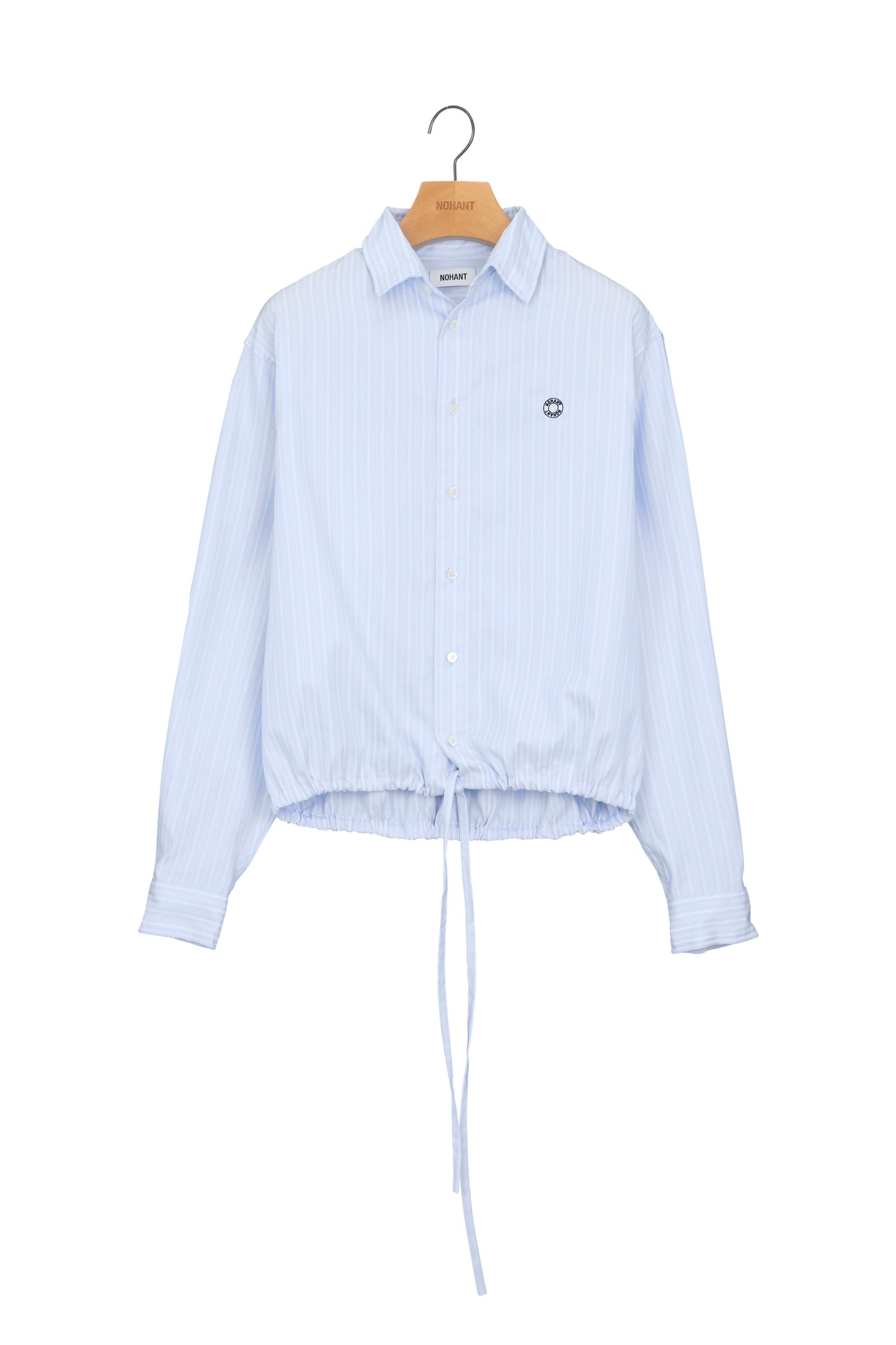WIRE CROPPED STRIPE SHIRT SKY BLUE