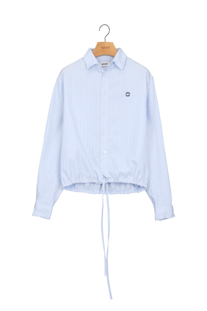 WIRE CROPPED STRIPE SHIRT SKY BLUE