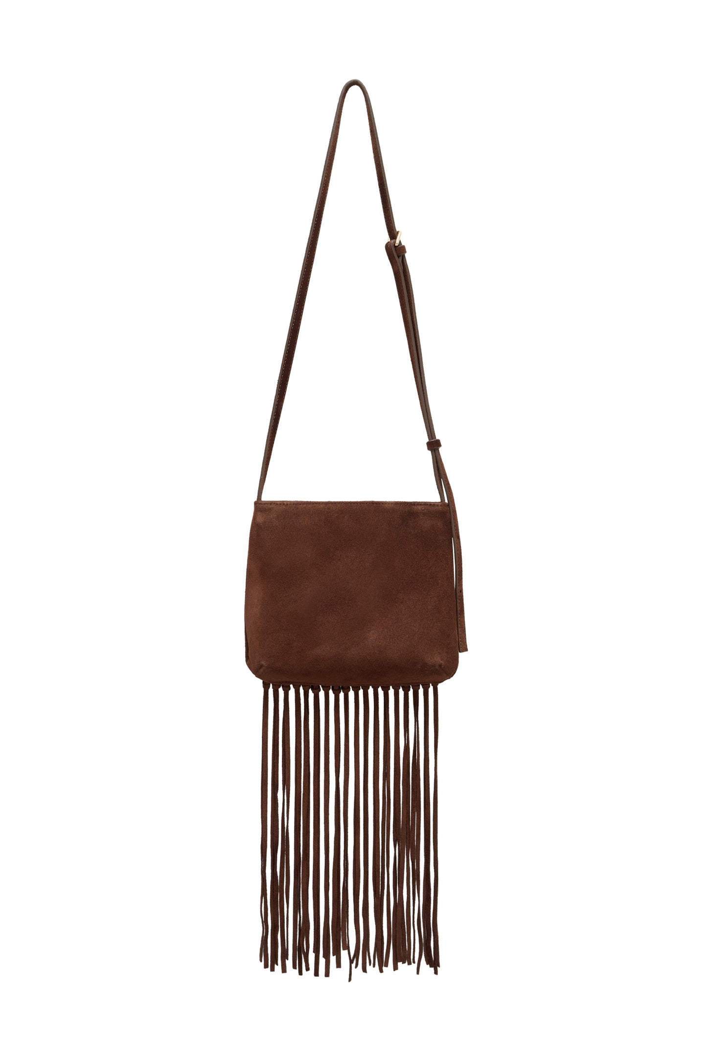 FRINGE MINI CROSSBODY BAG BROWN