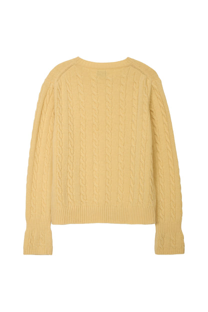 CORSET CUFF CABLE KNIT YELLOW
