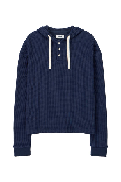 UTILITY PREPPY WAFFLE HOODIE NAVY