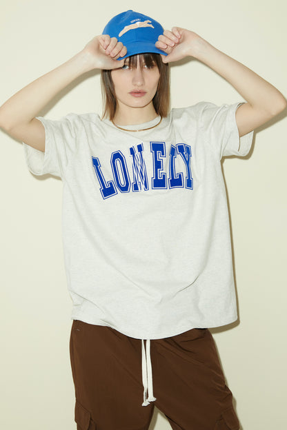 LONELY/LOVELY SHORT SLEEVE T SHIRT OATMEAL BLUE