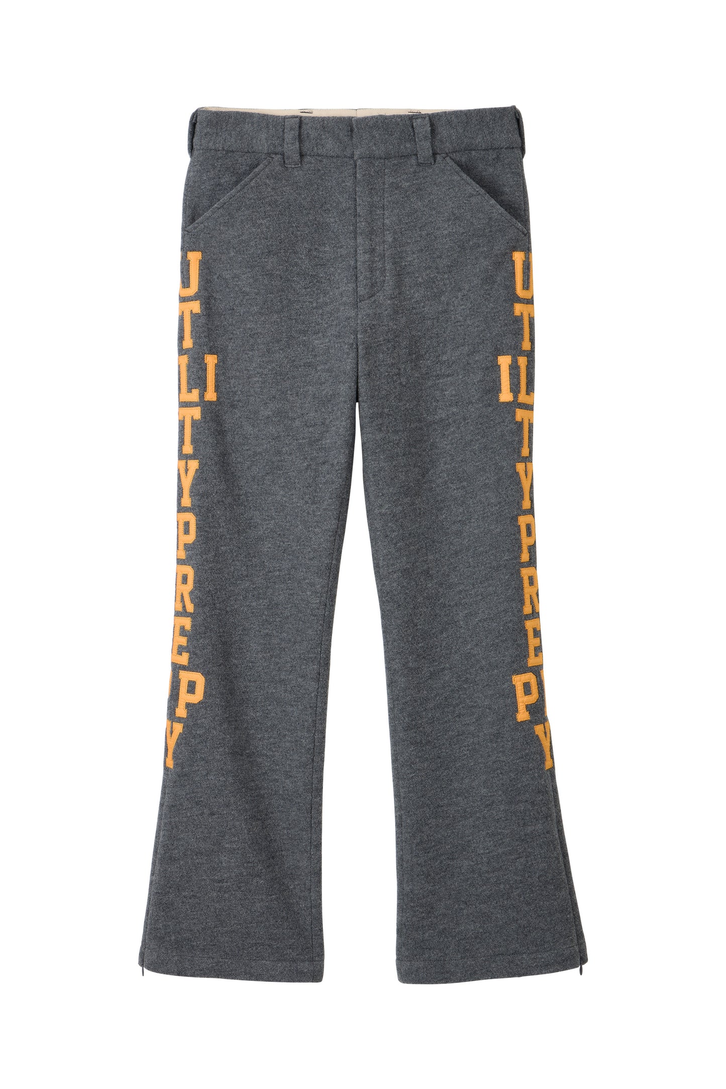 UTILITY PREPPY FLARE WOOL SLACKS GRAY