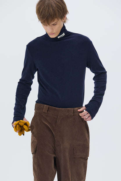 SOFT TURTLENECK T-SHIRT NAVY