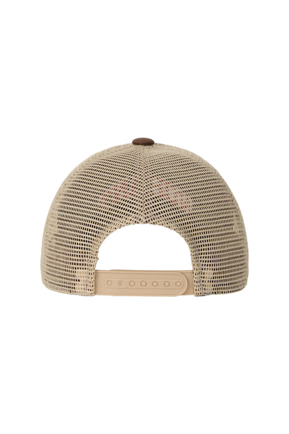 ARCH LOGO TRUCKER CAP BROWN