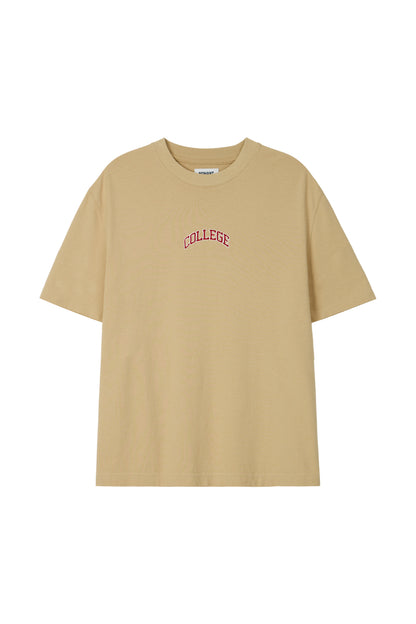 COLLEGE LOGO T-SHIRT BEIGE