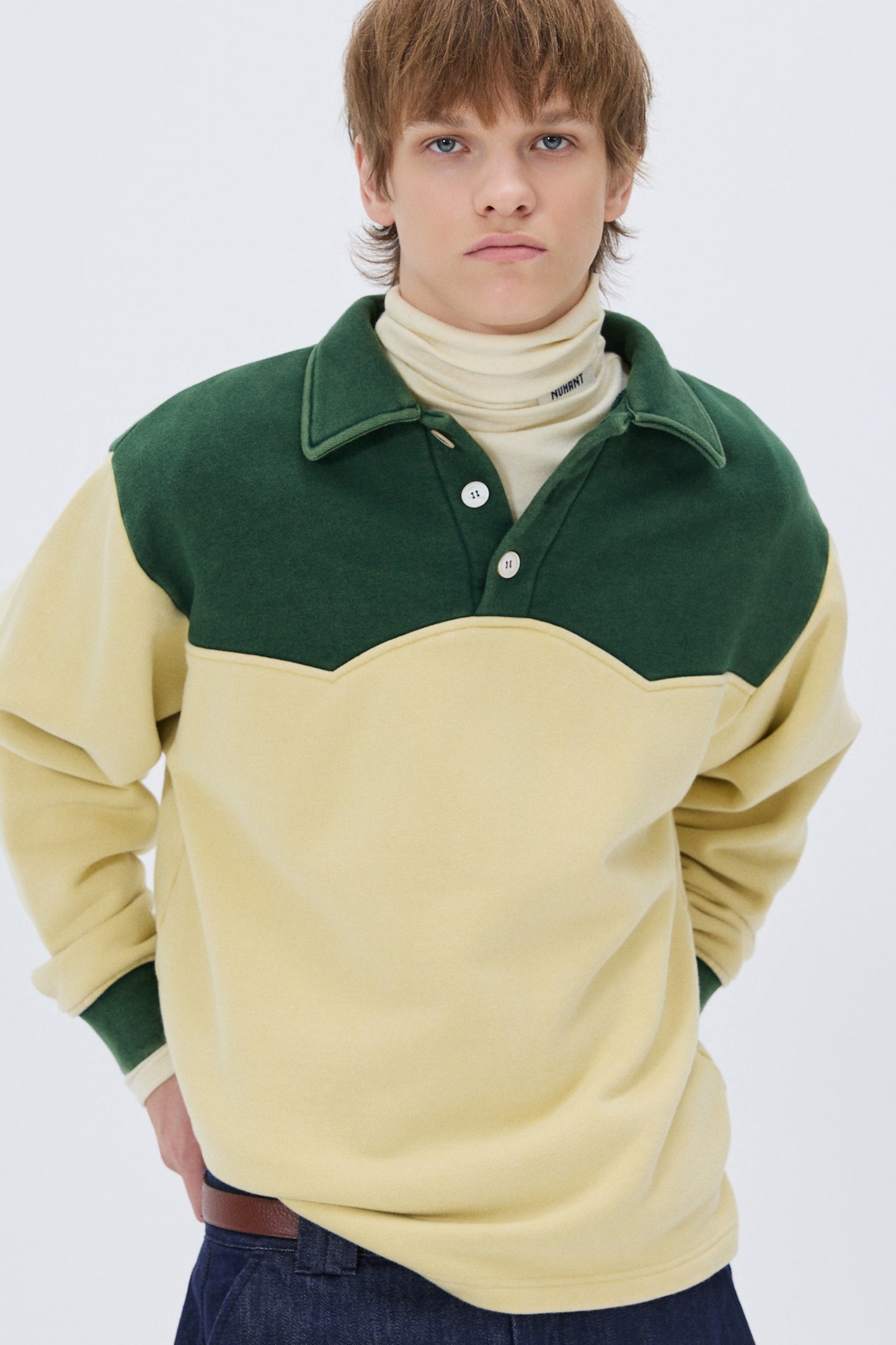 WESTERN COLOR BLOCK SWEATSHIRT GREEN