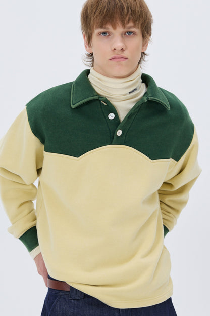 WESTERN COLOR BLOCK SWEATSHIRT GREEN