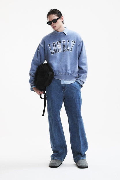 LONELY/LOVELY WASHED SWEATSHIRT BLUE