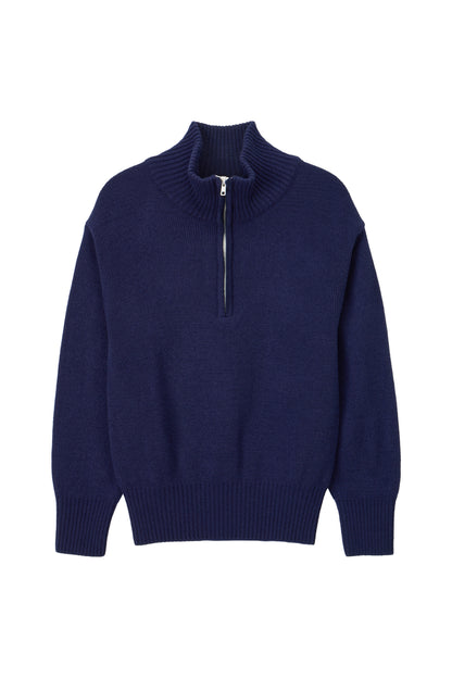 90's QUARTER-ZIP KNIT NAVY