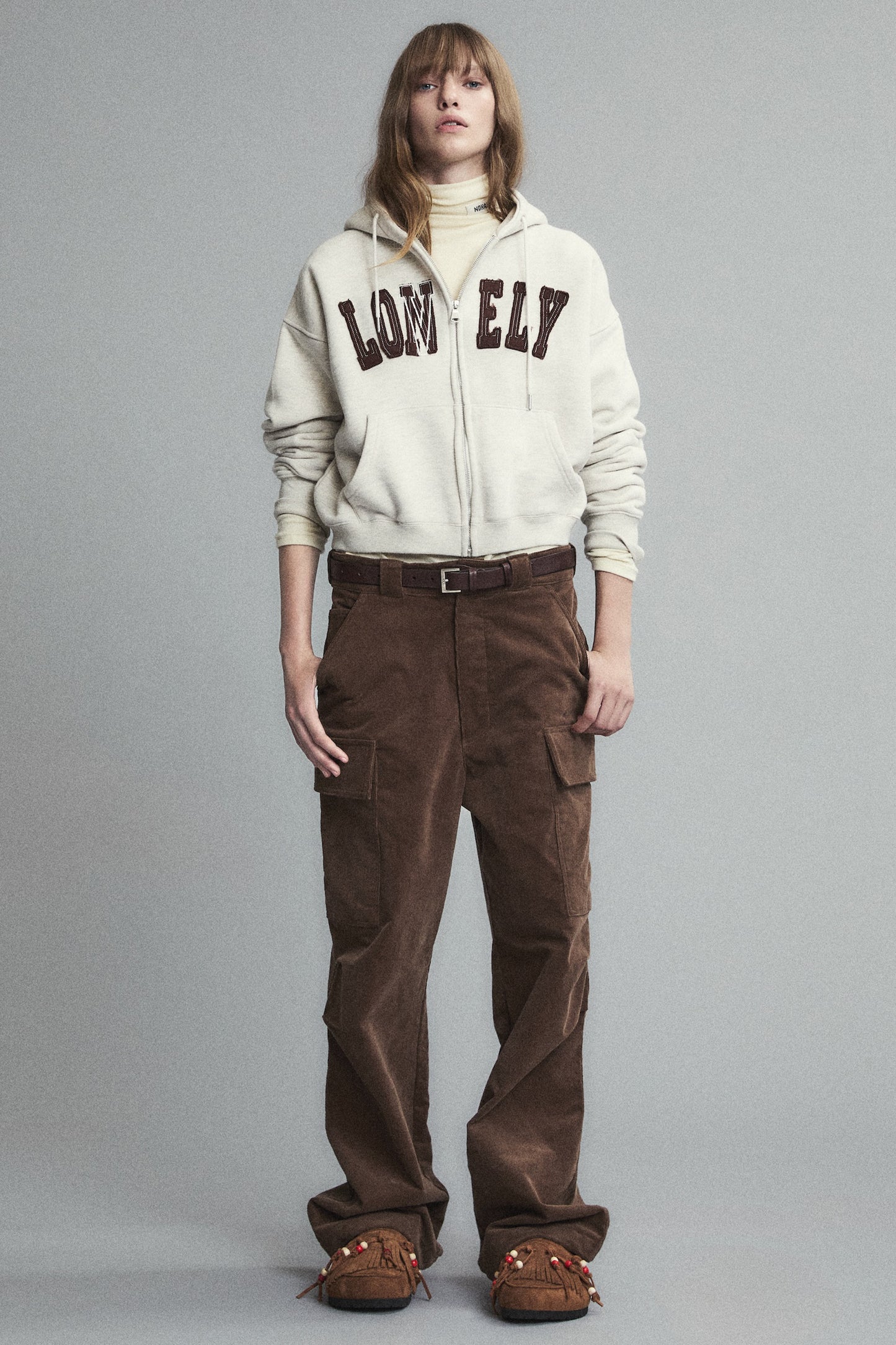 CORDUROY UTILITY CARGO PANTS BROWN