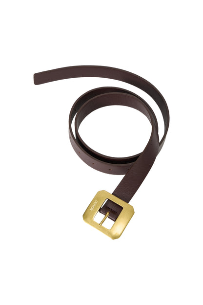 SQUARE BUCKLE LEATHER BELT-FRAME