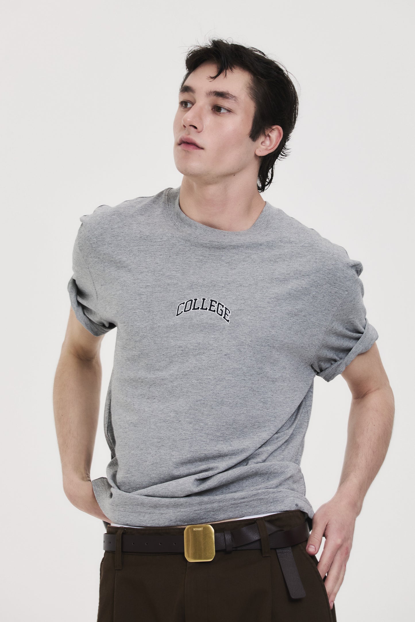COLLEGE LOGO T-SHIRT GRAY